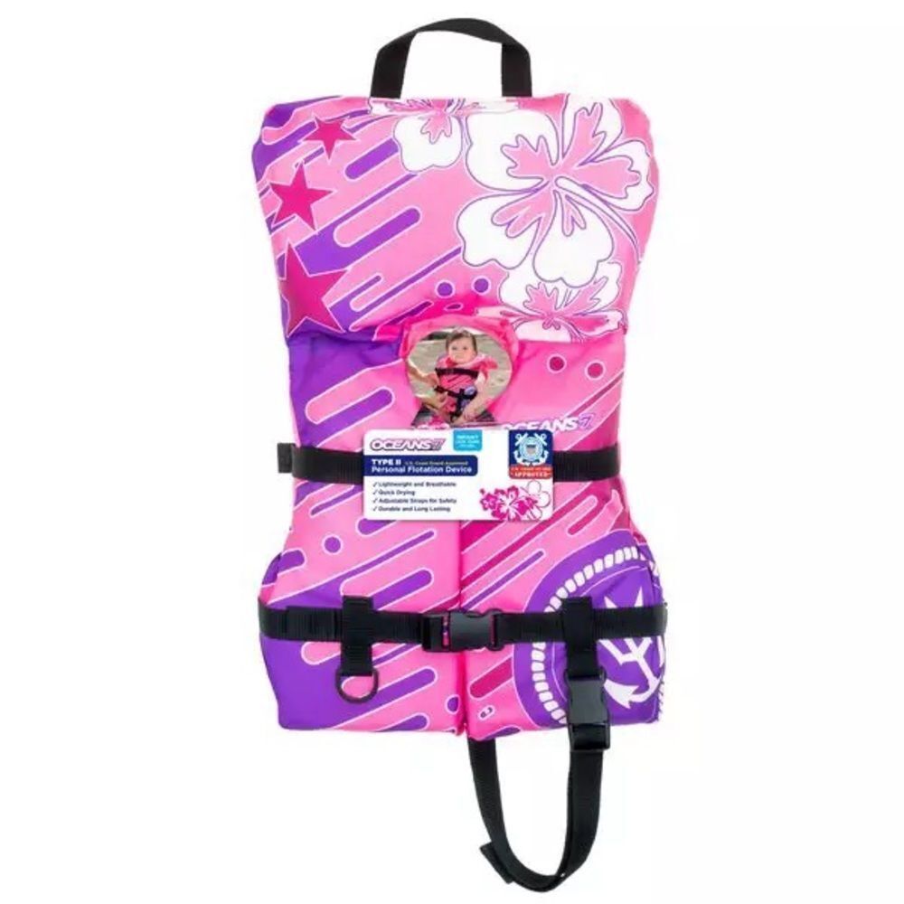 AQUA Leisure Oceans7 Pink Personal Flotation Device Infant Life‎ Vest